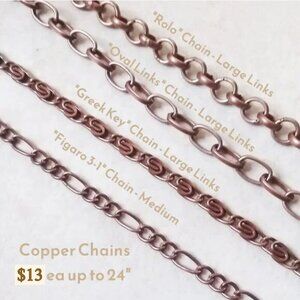 Copper or Bronze Chains! Add to your Pendants! Choose 1! Made to Order 16-24"